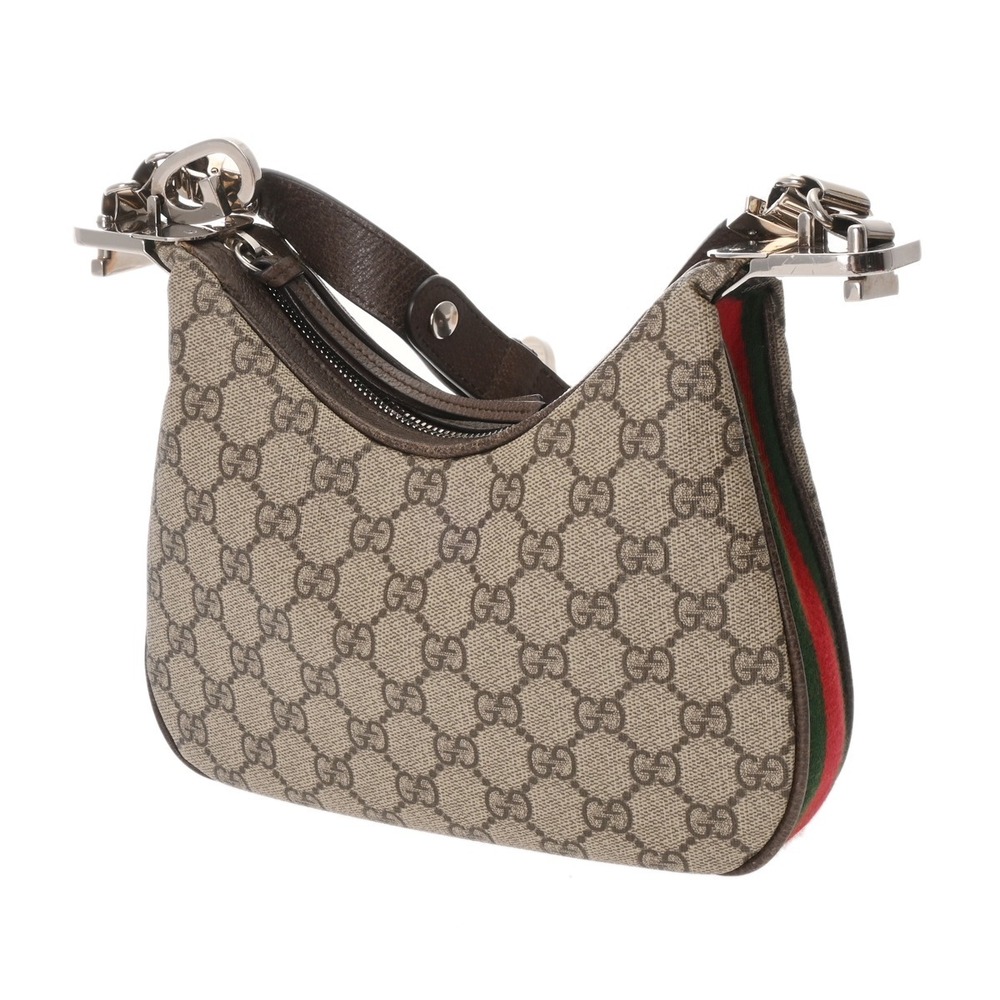 Gucci Tan Canvas Attache Beige Bag Shoulder GG Leather Supreme
